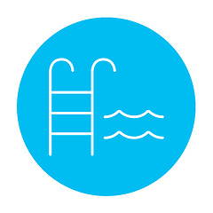 Image showing Swimming pool with ladder line icon.