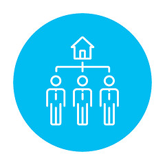 Image showing Three real estate agents line icon.