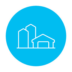 Image showing Farm buildings line icon.