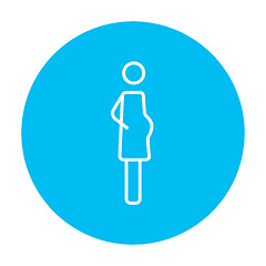 Image showing Pregnant woman line icon.