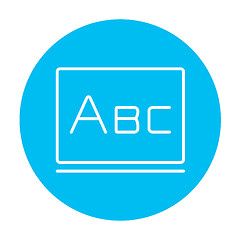 Image showing Letters abc on blackboard line icon.