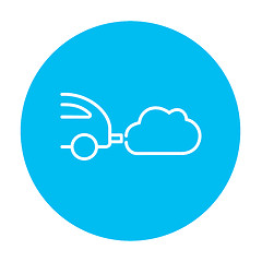 Image showing Car spewing polluting exhaust line icon.