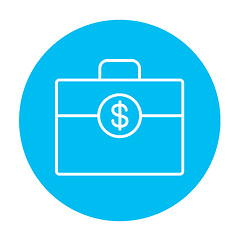 Image showing Suitcase with dollar symbol line icon.