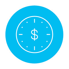 Image showing Wall clock with dollar symbol line icon.