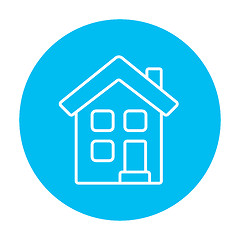 Image showing Two storey detached house line icon.