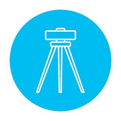 Image showing Theodolite on tripod line icon.