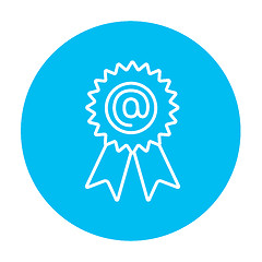 Image showing Award with at sign line icon.