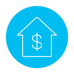 Image showing House with dollar symbol line icon.