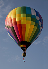 Image showing Hot air balloon launching against a blue sky