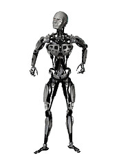 Image showing Male Cyborg on White