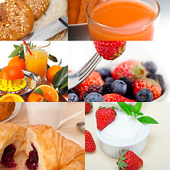 Image showing ealthy vegetarian breakfast collage