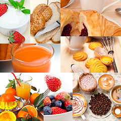 Image showing ealthy vegetarian breakfast collage