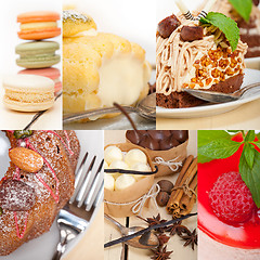 Image showing fresh dessert cake collage 