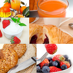 Image showing ealthy vegetarian breakfast collage