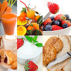 Image showing ealthy vegetarian breakfast collage