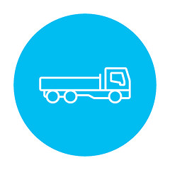 Image showing Dump truck line icon.