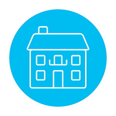 Image showing Two storey detached house line icon.