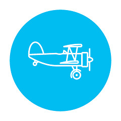 Image showing Propeller plane line icon.