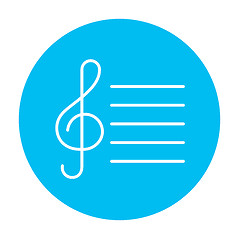 Image showing Treble clef line icon.