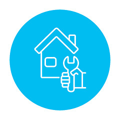 Image showing House repair line icon.