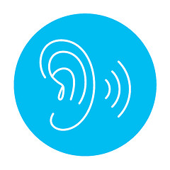 Image showing Human ear line icon.