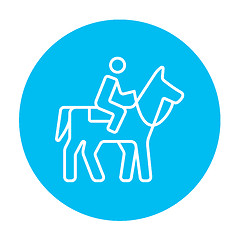 Image showing Horse riding line icon.