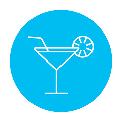 Image showing Cocktail glass line icon.