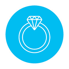 Image showing Diamond ring line icon.