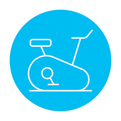 Image showing Exercise bike line icon.