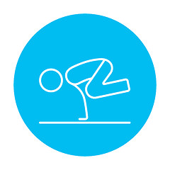 Image showing Man practicing yoga line icon.