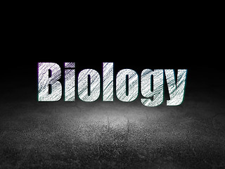 Image showing Studying concept: Biology in grunge dark room