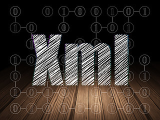 Image showing Database concept: Xml in grunge dark room