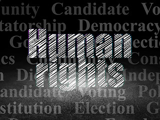 Image showing Politics concept: Human Rights in grunge dark room