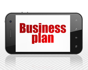Image showing Finance concept: Smartphone with Business Plan on display