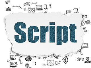 Image showing Software concept: Script on Torn Paper background