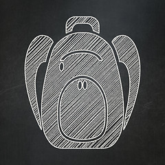 Image showing Learning concept: Backpack on chalkboard background