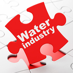 Image showing Industry concept: Water Industry on puzzle background