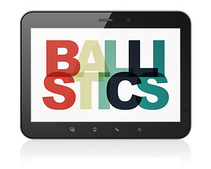 Image showing Science concept: Tablet Computer with Ballistics on  display