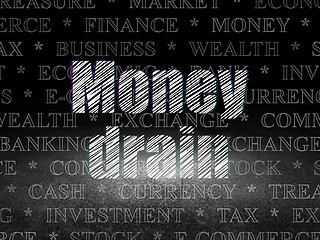 Image showing Money concept: Money Drain in grunge dark room