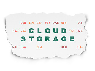 Image showing Privacy concept: Cloud Storage on Torn Paper background