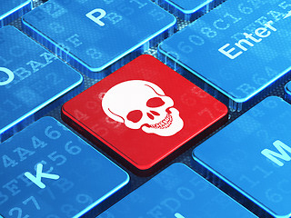 Image showing Healthcare concept: Scull on computer keyboard background