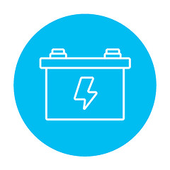 Image showing Car battery line icon.