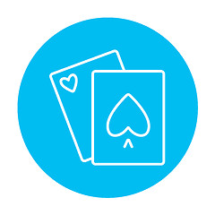 Image showing Playing cards line icon.