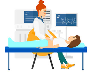 Image showing Patient under ultrasound examination.