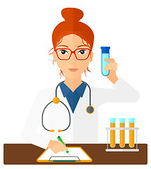 Image showing Laboratory assistant working. 