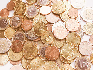 Image showing  Euro coins vintage