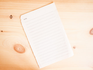 Image showing  Blank note book page vintage