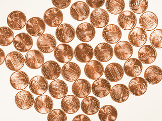 Image showing  Dollar coins 1 cent wheat penny vintage