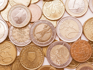 Image showing  Euro coins vintage