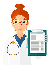 Image showing Doctor holding medical notepad.